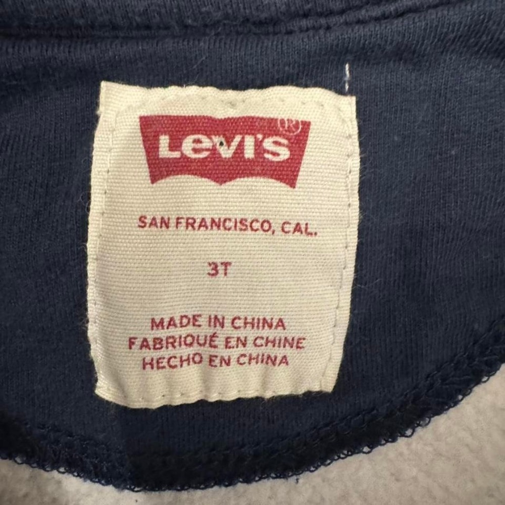 Levi's Navy Blue and White Bandana Pattern Kids Zip Up Hoodie Size 3T Western - Picture 3 of 7